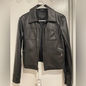 Black vegan leather jacket